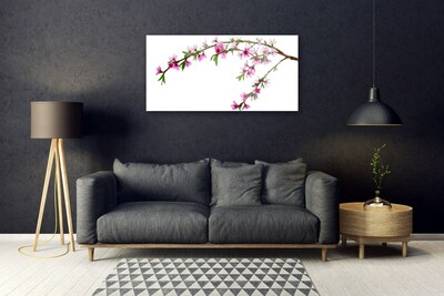 Tableaux sur verre acrylique Branche fleurs nature rose violet vert brun