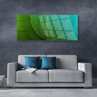 Tableaux sur verre acrylique Feuilles abstraites floral vert