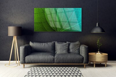 Tableaux sur verre acrylique Feuilles abstraites floral vert