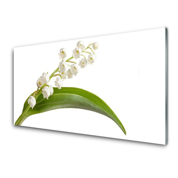 Tableaux sur verre acrylique Fleurs floral blanc vert