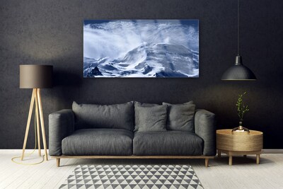 Tableaux sur verre acrylique Montagnes paysage gris blanc