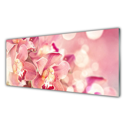 Tableaux sur verre acrylique Fleurs floral beige brun