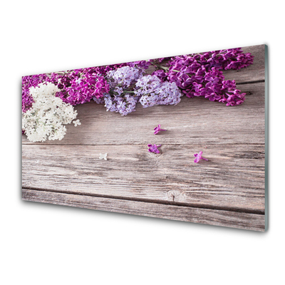 Tableaux sur verre acrylique Fleurs floral blanc rose brun