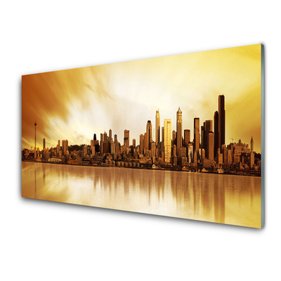 Tableaux sur verre acrylique Ville bâtiments brun