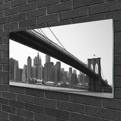 Tableaux sur verre acrylique Pont ville architecture gris noir