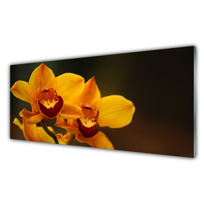 Tableaux sur verre acrylique Fleurs floral jaune