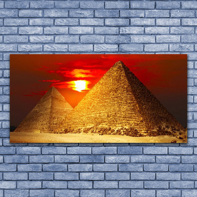 Tableaux sur verre acrylique Pyramides architecture jaune