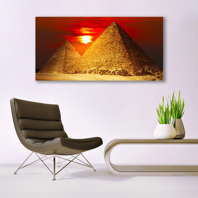 Tableaux sur verre acrylique Pyramides architecture jaune