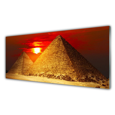 Tableaux sur verre acrylique Pyramides architecture jaune