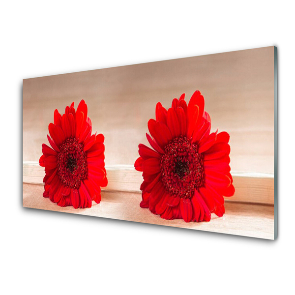 Tableaux sur verre acrylique Fleurs floral rouge