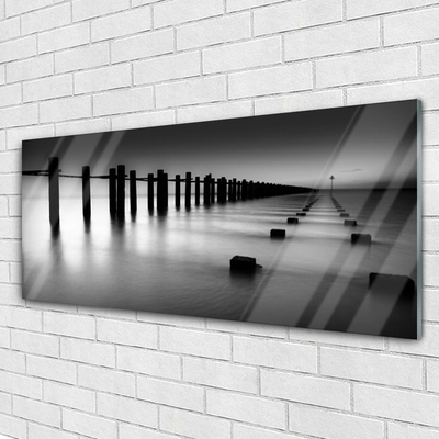 Tableaux sur verre acrylique Brouillard architecture gris noir