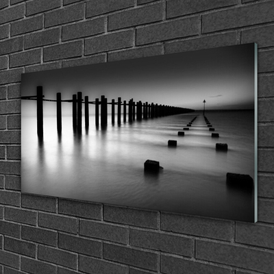 Tableaux sur verre acrylique Brouillard architecture gris noir