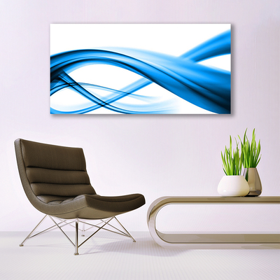 Tableaux sur verre acrylique Abstrait art bleu blanc