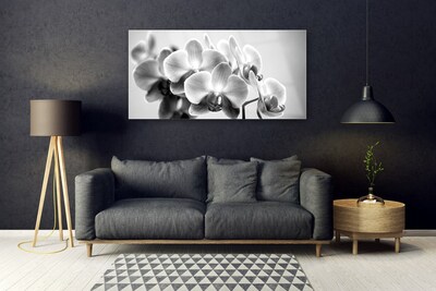 Tableaux sur verre acrylique Fleurs floral gris