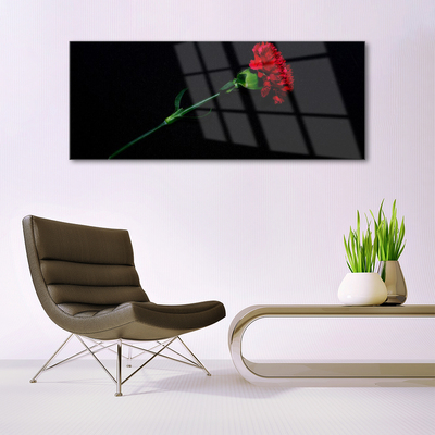 Tableaux sur verre acrylique Fleur floral rouge vert