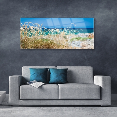 Tableaux sur verre acrylique Plage paysage brun