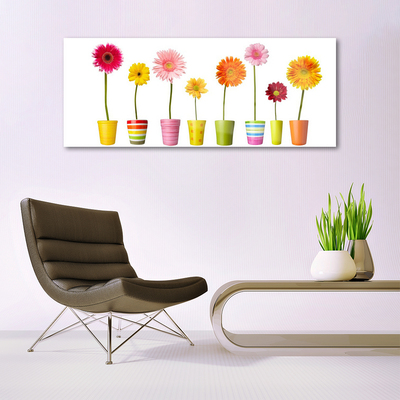Tableaux sur verre acrylique Fleurs floral multicolore