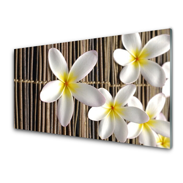 Tableaux sur verre acrylique Fleurs floral blanc