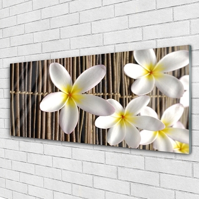 Tableaux sur verre acrylique Fleurs floral blanc