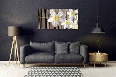 Tableaux sur verre acrylique Fleurs floral blanc