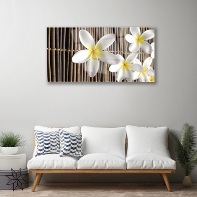 Tableaux sur verre acrylique Fleurs floral blanc