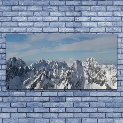 Tableaux sur verre acrylique Montagnes paysage gris blanc