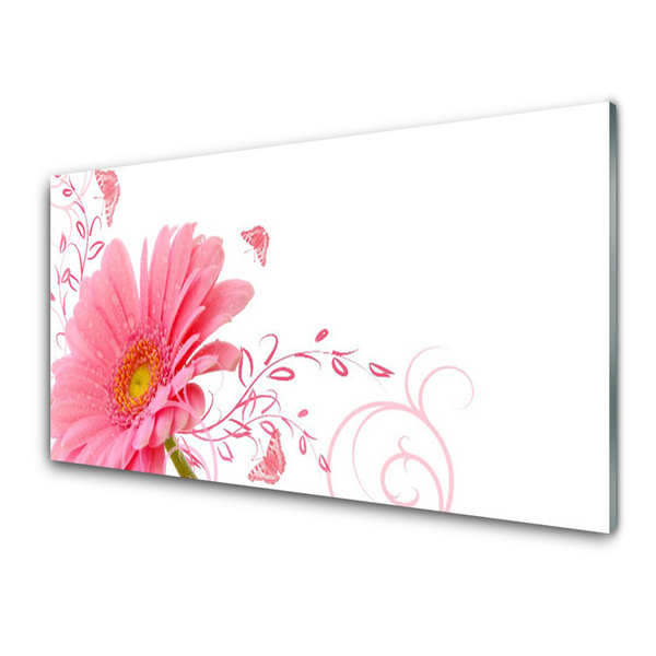 Tableaux sur verre acrylique Fleur floral rose