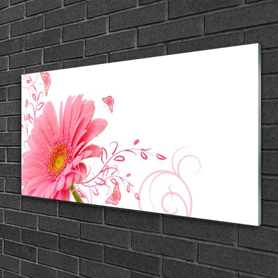 Tableaux sur verre acrylique Fleur floral rose