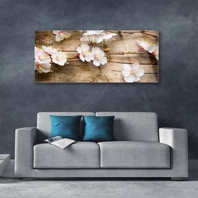 Tableaux sur verre acrylique Fleurs floral blanc