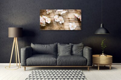 Tableaux sur verre acrylique Fleurs floral blanc