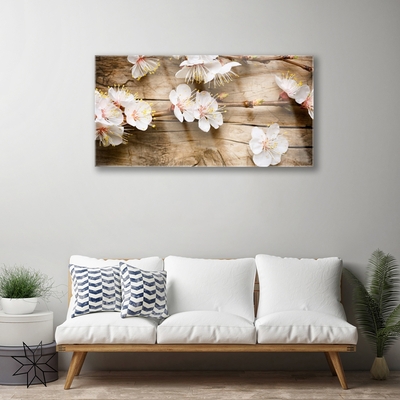 Tableaux sur verre acrylique Fleurs floral blanc