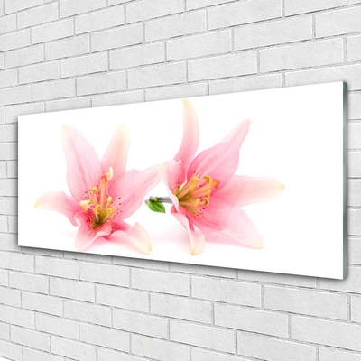 Tableaux sur verre acrylique Fleurs floral rose