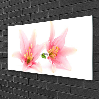 Tableaux sur verre acrylique Fleurs floral rose