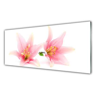 Tableaux sur verre acrylique Fleurs floral rose