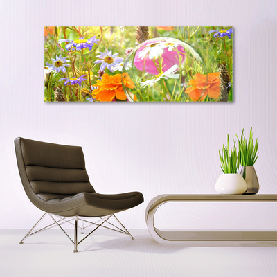 Tableaux sur verre acrylique Fleurs nature multicolore