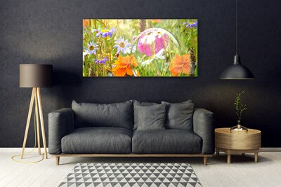 Tableaux sur verre acrylique Fleurs nature multicolore