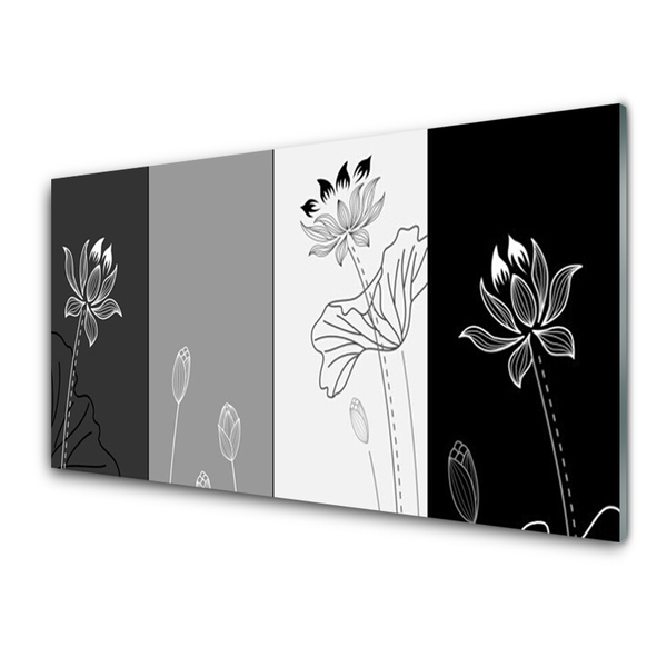 Tableaux sur verre acrylique Abstrait art gris blanc noir