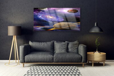 Tableaux sur verre acrylique Univers univers violet gris