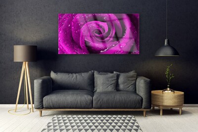 Tableaux sur verre acrylique Rose floral rose