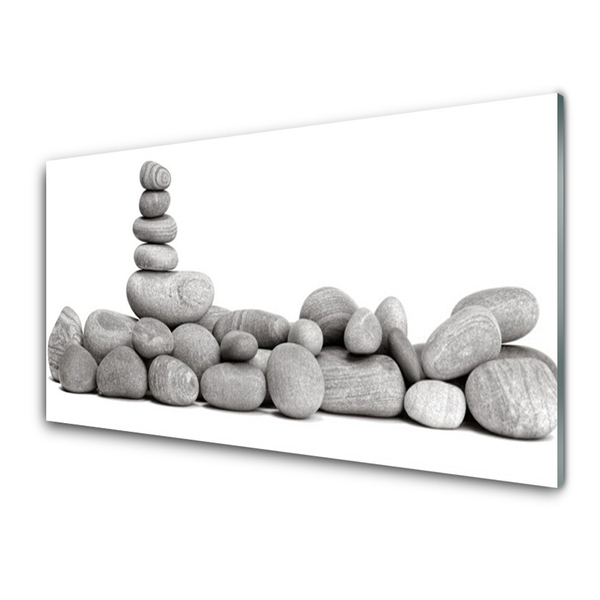 Tableaux sur verre acrylique Pierres art gris