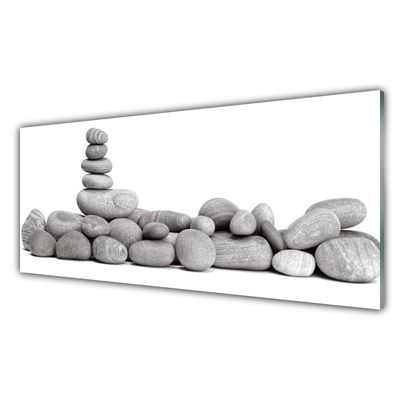 Tableaux sur verre acrylique Pierres art gris