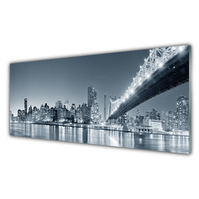 Tableaux sur verre acrylique Pont ville architecture gris