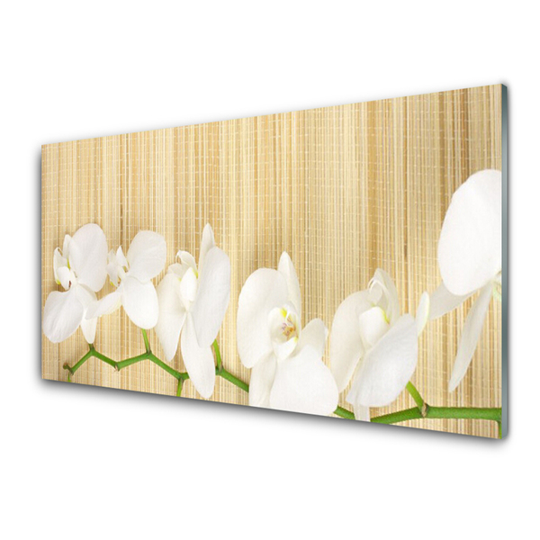 Tableaux sur verre acrylique Fleurs floral blanc