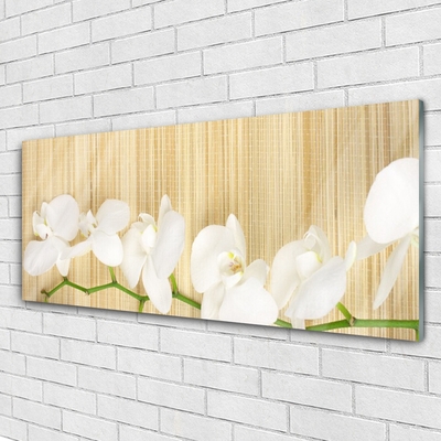 Tableaux sur verre acrylique Fleurs floral blanc