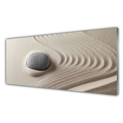 Tableaux sur verre acrylique Sable pierres art brun gris