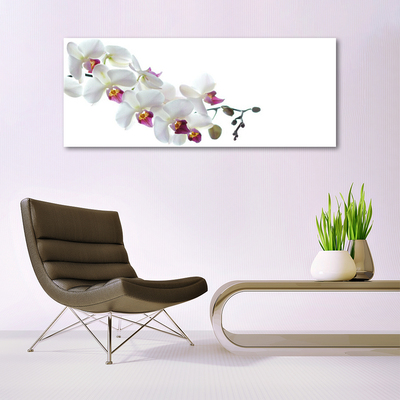 Tableaux sur verre acrylique Fleurs floral blanc