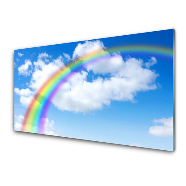 Tableaux sur verre acrylique Arc en ciel nature multicolore