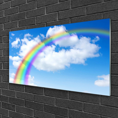 Tableaux sur verre acrylique Arc en ciel nature multicolore