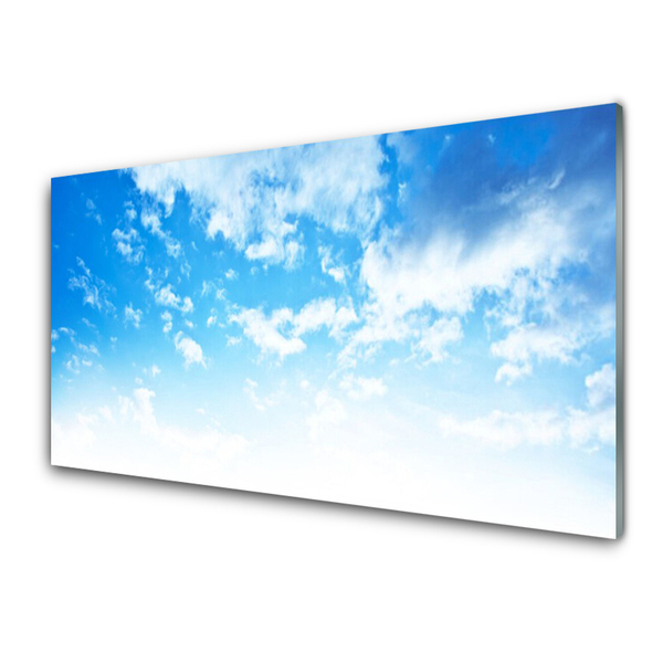 Tableaux sur verre acrylique Ciel paysage bleu blanc