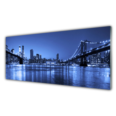 Image sur verre acrylique Pont ville architecture violet